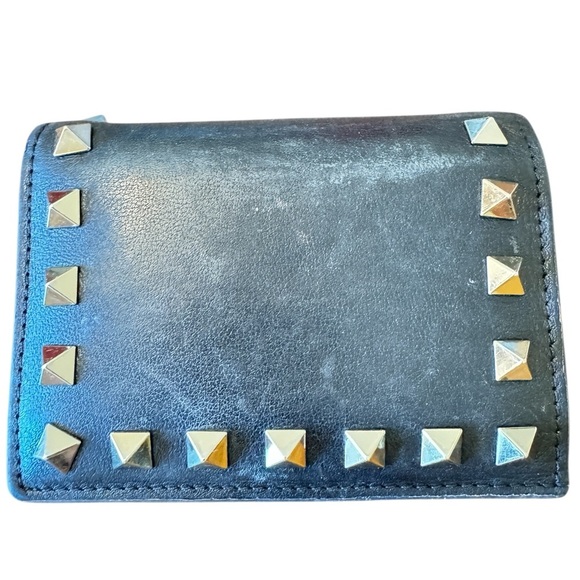 Valentino Garavani Black Wallet with Gold Studs - Picture 2 of 7